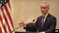 Chicago Mayor Rahm Emanuel speaks during a special City Council meeting that he called to discuss a police abuse scandal, Dec. 9, 2015, in Chicago, Illinois.