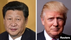 美國總統川普(右)中國國家主席習近平(左)