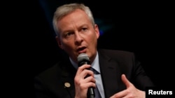 Menteri Keuangan Perancis Bruno Le Maire di Washington, 20 April 2018. (Foto: dok).