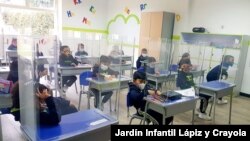 Alternancia educativa en el Jardín infantil Bilingüe Crayola y Lápiz, en Bogotá, Colombia. [Foto: Cortesía]