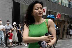 被中國當局扣押的澳籍華裔媒體人、中共央視英文頻道CGTN的著名主持人成蕾（2020年8月12日）