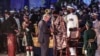 Barbados' new President Sandra Mason, center right, awards Prince Charles with the Order of Freedom of Barbados during the presidential inauguration ceremony in Bridgetown, Barbados on Nov. 30, 2021.