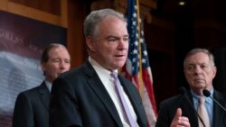 資料照片：民主黨聯邦參議員凱恩 (Sen. Tim Kaine, D-VA)。