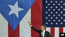 Le président Obama peu après son arrivée à Porto Rico