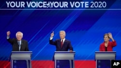 El exvicepresidente Joe Biden lidera la contienda por la nominación demócrata, según una reciente encuesta. Le siguen la senadora de Massachusetts, Elizabeth Warren y el senador por Vermont, Bernie Sanders.