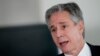 El secretario de Estado de Estados Unidos, Antony Blinken, habla con periodistas al salir del palacio presidencial de Planalto, donde se reunió con el presidente brasileño, Luiz Inácio Lula da Silva, en Brasilia, Brasil, el miércoles 21 de febrero de 2024.