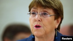 Pimpinan Hak Asasi Manusia PBB, Michelle Bachelet. di Jenewa, Swiss, 27 Februari 2020. (Foto: dok).