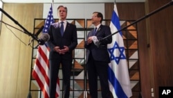 美国国务卿布林肯与以色列总统伊萨克·赫尔佐格在特拉维夫举行会晤。(2024年8月19日)