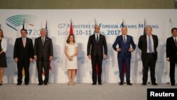 Les représentants des Affaires étrangères de leur pays pour le G7 à Lucca, en Italie, le 11 avril 2017.