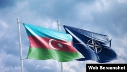 Azərbaycan və NATO bayraqları 