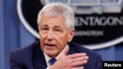 Menhan AS Chuck Hagel menegaskan bahwa aktivitas militer terhadap Iran masih terbuka (foto: dok). 