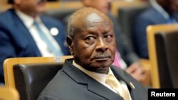 Le président Yoweri Museveni lors de la 30e session ordinaire des Chefs d'Etat de l'Union Africaine, à Addis Ababa, Ethiopia, Jan. 28, 2018. 