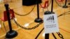 A sign for voters is seen in a polling area ahead of Election Day at the Waterville Junior High School in Waterville, Maine, Nov. 2, 2020.
