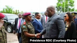 Le président de la RDC, Tshisekedi à son arrivée à Bukvau, dans le Sud-Kivu, 7 octobre 2019. (Twitter/Présidence RDC)