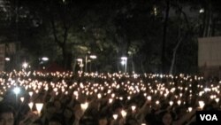 香港2012年六四烛光晚会 (美国之音记者谭嘉琪拍摄)