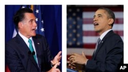 Capres AS dari Partai Republik Mitt Romney (kiri) dan Presiden Barack Obama. Menurut para aktivis HAM, siapapun Presiden AS mendatang akan menghadapi tantangan kritis dalam memajukan HAM. 