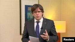 Carles Puigdemont s'exprime depuis Bruxelles, le 2 novembre 2017