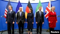 Энтони Блинкен, Жан-Ив Ле Дриан, Анналена Бербок, Луиджи Ди Майо и Лиз Трасс (архивное фото)