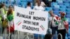 Les Iraniennes à la Coupe du monde de football à Saint-Pétersbourg en Russie, le 15 juin 2018.
