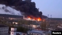 Пожежа на Трипільській ТЕС на Київщині, 11 квітня 2024. Video Obtained By Reuters