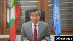 နယူးယောက် မြန်မာကုလကိုယ်စားလှယ်သစ် ကုလအမြဲတမ်းကိုယ်စားလှယ်တာဝန်ယူခဲ့တဲ့ သံအမတ်ကြီး ဦးကျော်မိုးထွန်း။ (ဓာတ်ပုံ - Ministry of Foreign Affairs Myanmar - စက်တင်ဘာ ၂၃၊ ၂၀၂၀)