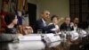President Barack Obama speaks during his meeting in the Roosevelt Room of the White House, Washington, June 24, 2013.