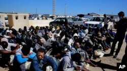 Migrants africains,Tripoli, Libye, le 11 avril 2016. 