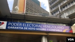 Sede del Consejo Nacional Electoral o Poder Electoral venezolano en Caracas. Mayo 25, 2021.[Foto: Álvaro Algarra/ VOA]