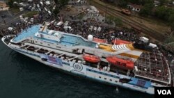 Salah satu kapal Turki yang ikut dalam operasi bantuan 'Freedom Flotilla' bagi warga Jalur Gaza.