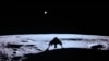 Private lunar lander Blue Ghost's shadow is seen on the moon's surface after touching down on the moon with a special delivery for NASA, Sunday, March 2, 2025. (NASA/Firefly Aerospace via AP)