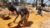 Un mineur en quête d'or à Koflatie, mine malienne située à quelques kilomètres avec la Guinée, le 28 octobre 2014.