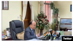 Mizoram Chief Minister Zoramthanga during the online meeting on Sunday. (Zoramthanga/Twitter)