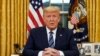 Le président Donald Trump, lors de son discours à la nation dans le bureau ovale de la Maison Blanche au sujet du coronavirus, le mercredi 11 mars 2020 à Washington. (Doug Mills / The New York Times via AP, Pool)