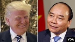 File - This image shows then-President-elect Donald Trump and Prime Minister of Vietnam Nguyen Xuan Phuc.