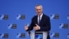Генеральний секретар НАТО Єнс Столтенберг під час пресконференції в Брюсселі