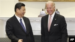中国国家副主席习近平２月１４日访问白宫时与美国副总统拜登会晤