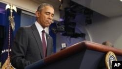 Presiden Obama berpidato terkait penembakan di Oregon (1/10) di Gedung Putih, Washington DC (Foto: dok). 