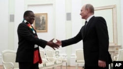 Mutungamiri wenyika VaEmmerson Mnangagwa naVaVladmir Putin 