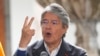 El presidente de Ecuador, Guillermo Lasso, da una conferencia de prensa en el palacio de gobierno de Carondelet en Quito, Ecuador, el viernes 2 de junio de 2023. 