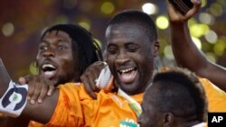 Yaya Touré, le milieu de terrain ivoirien de Machester City, 8 février 2015.