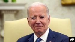 El presidente de EEUU, Joe Biden, durante una reunión en la Casa Blanca con la primera ministra de Dinamarca el 5 de junio de 2023.