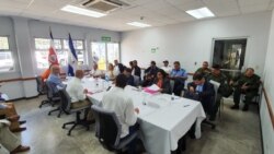 Otro ángulo del encuentro entre las delegaciones de Costa Rica y Nicaragua el 21 de marzo de 2020.
