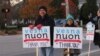 Vesna Nuon with his daughter during a campaign for the city council election. On Nov 7, Nuon gathered the largest votes and was elected to the city council. (Facebook of Vesna Nuon for City Council)