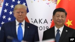 2019年6月29日，美国总统特朗普和中国国家主席习近平在日本大阪的20国集团峰会上。