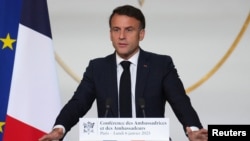 Президент Франции Эммануэль Макрон. Париж, Елисейский дворец. 6 января 2024 г.