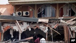 Uu immueble touché par une explosion meurtrière au Maroc