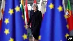 La Première Ministre britannique Theresa May à Bruxelles le 14 décembre 2017. 