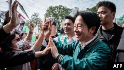 台湾执政党民进党总统候选人赖清德2024年1月8日在南部的高雄市拉票。（法新社）