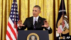 FILE - President Barack Obama answers questions about the Iran nuclear deal during a news conference in the East Room of the White House in Washington, July 15, 2015.
