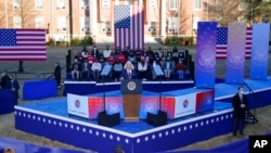 El presidente Joe Biden habla a favor de cambiar las reglas obstruccionistas del Senado que han estancado la legislación del derecho al voto, en la Universidad de Atlanta, el 11 de enero de 2022.